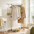 Adjustable Garment Rack - Stainless Steel - Grey - With Wheels and Additional Coat Hook