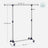 Adjustable Garment Rack - Stainless Steel - Grey - With Wheels and Additional Coat Hook