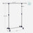 Adjustable Garment Rack - Stainless Steel - Grey - With Wheels and Additional Coat Hook
