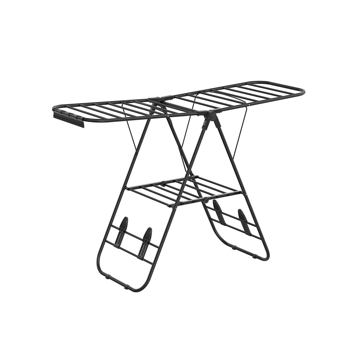 Foldable Clothes Airer - 16 Metre Drying Space - Stainless Steel - Black