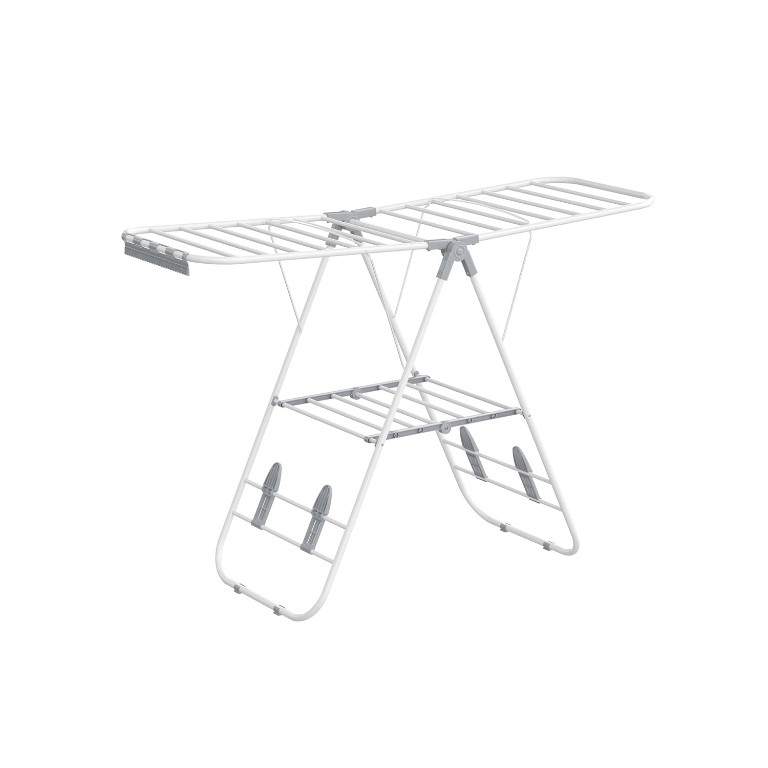 Foldable Clothes Airer - 16 Metre Drying Space - Stainless Steel - White and Grey