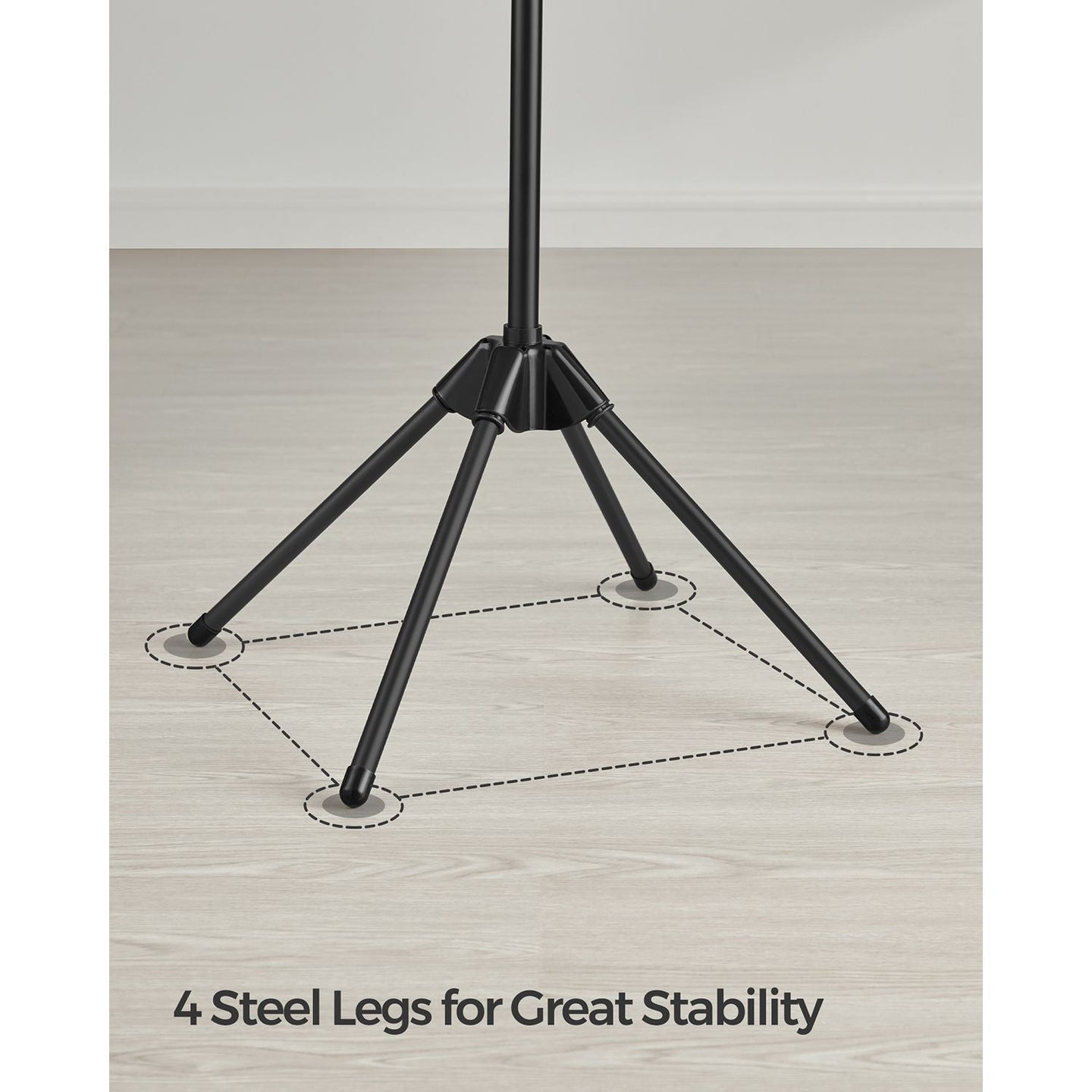 Clothes Drying Rack - Stainless Steel - Silver - Foldable and Space-Saving with 3 Arms