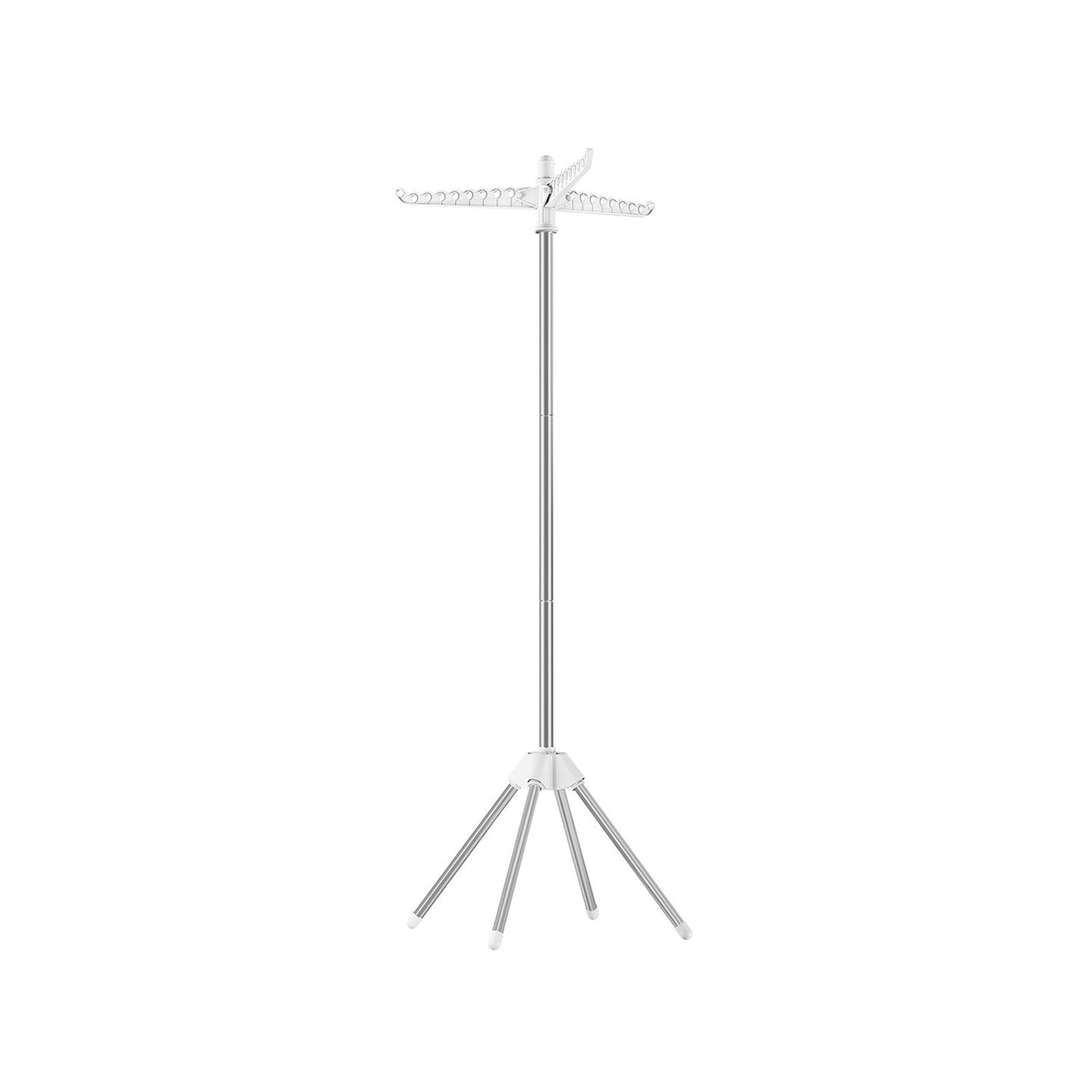Clothes Drying Rack - Stainless Steel - Silver - Foldable Indoor Rotary Design with 3 Arms