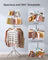 Folding Laundry Rack - 11 Rotatable Arms - Stainless Steel - White and Silver
