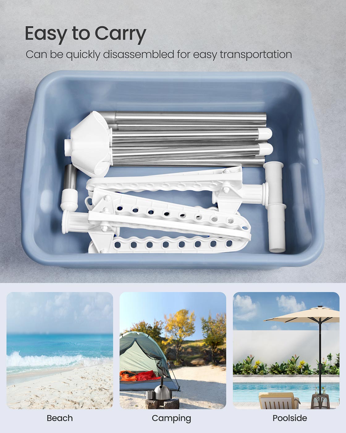 Clothes Airer - Stainless Steel - White and Silver - 6 Rotatable Arms