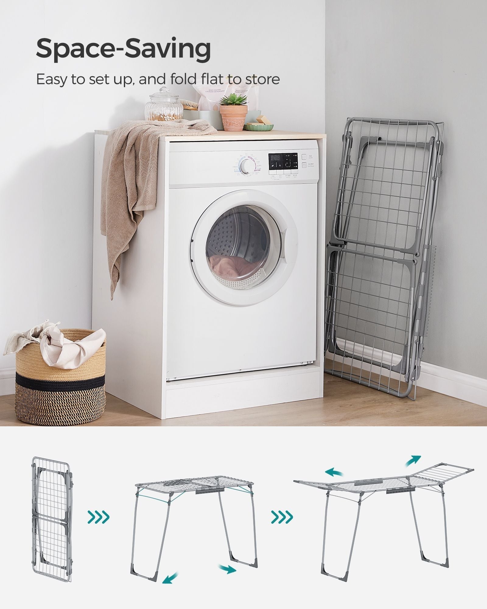 Winged Clothes Airer - Metal - Space-Saving