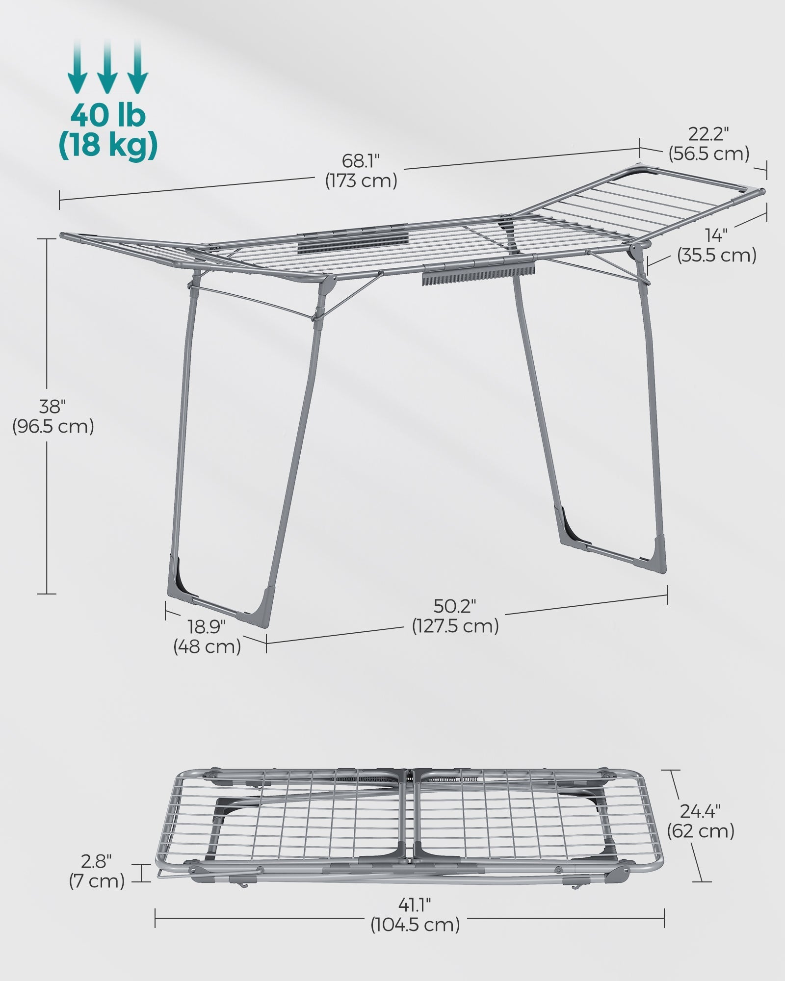 Winged Clothes Airer - Metal - Space-Saving