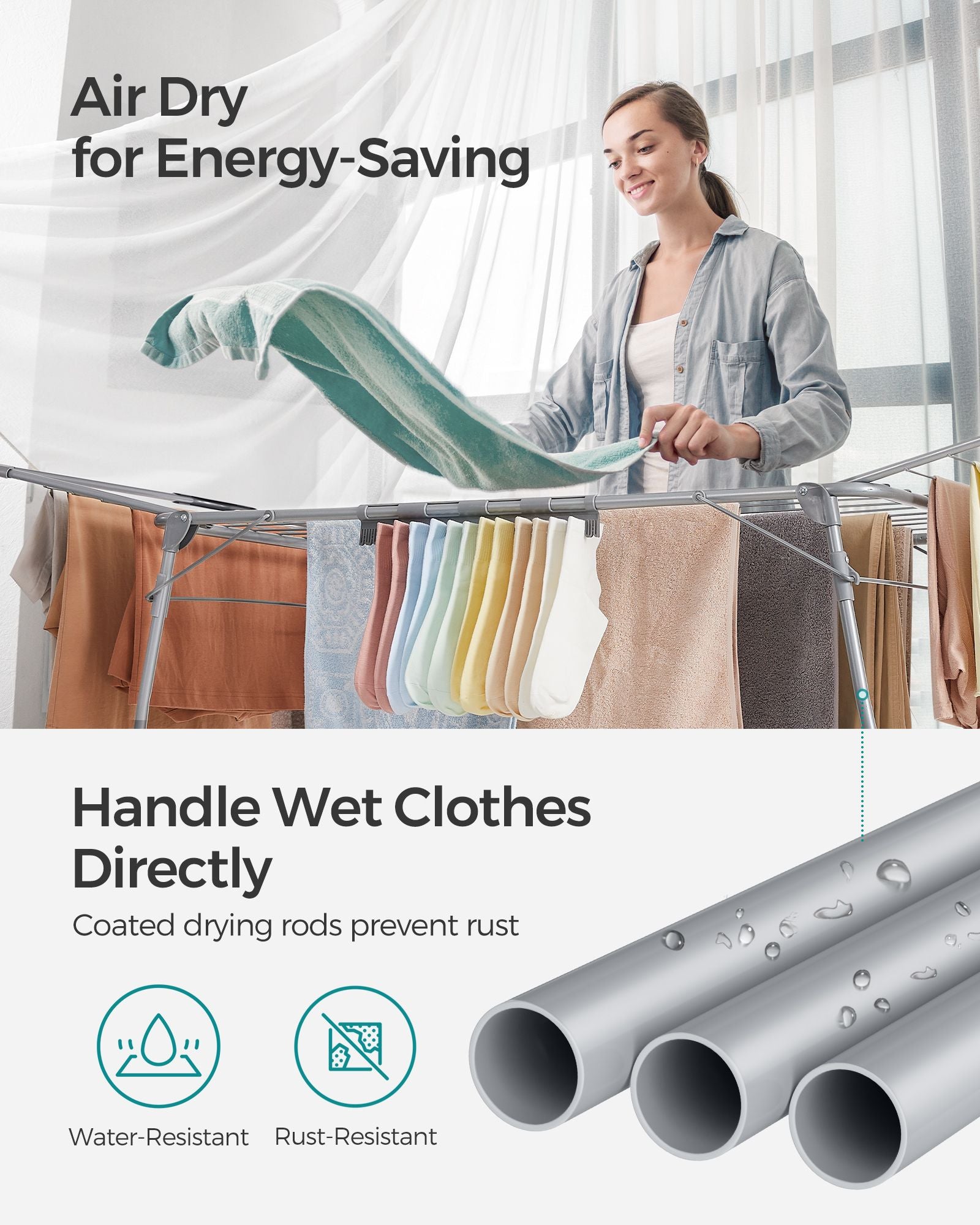 Winged Clothes Airer - Metal - Space-Saving