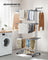 4-Tier Clothes Airer - Stainless Steel - Grey - Foldable and Moveable with Folding Wings