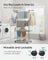 4-Tier Clothes Airer - Stainless Steel - Grey - Foldable and Moveable with Folding Wings
