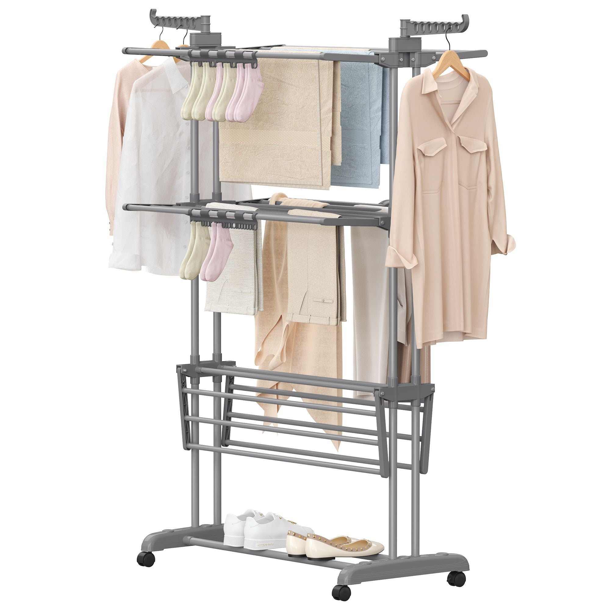 Clothes Airer - Foldable with Wheels