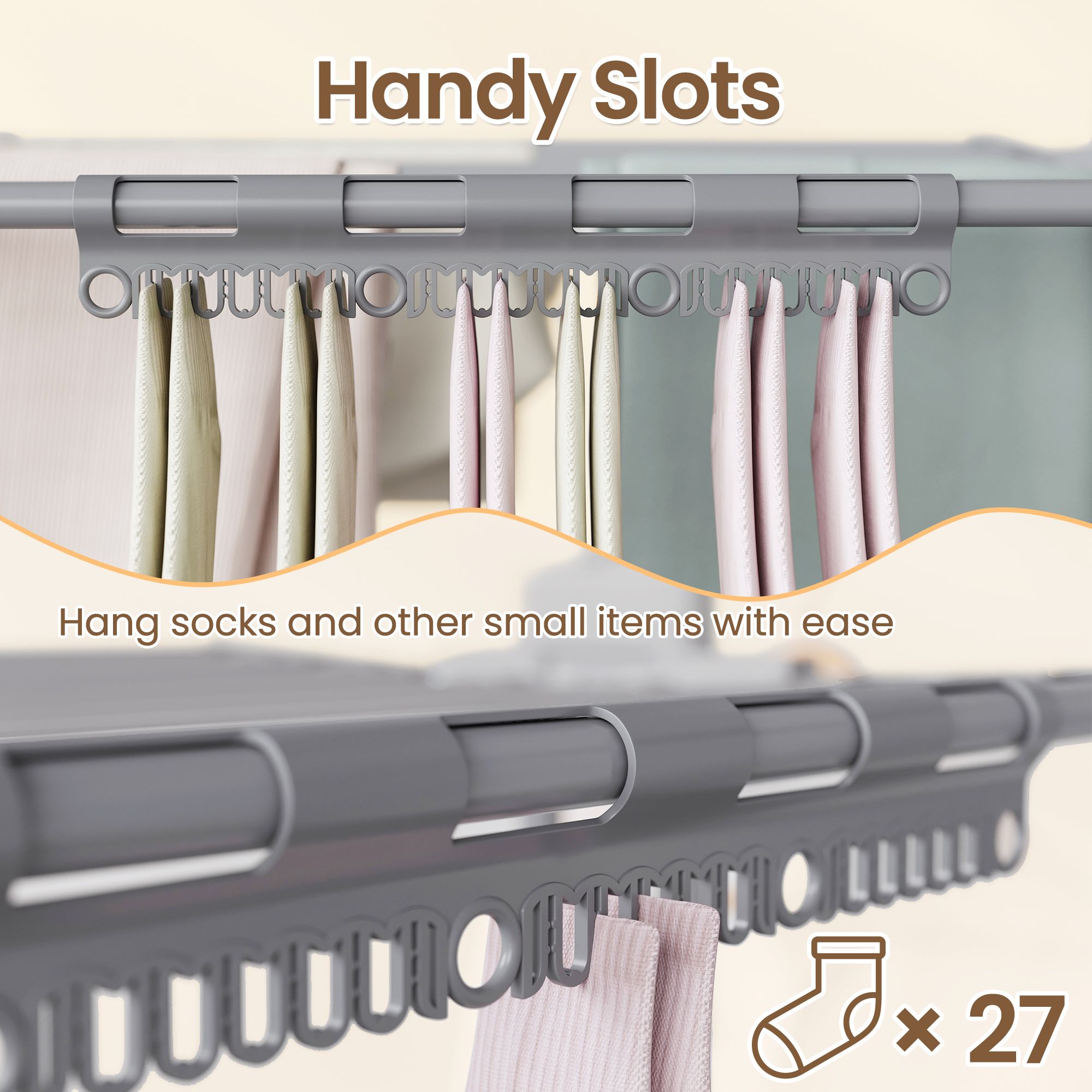 Clothes Airer - Foldable with Wheels