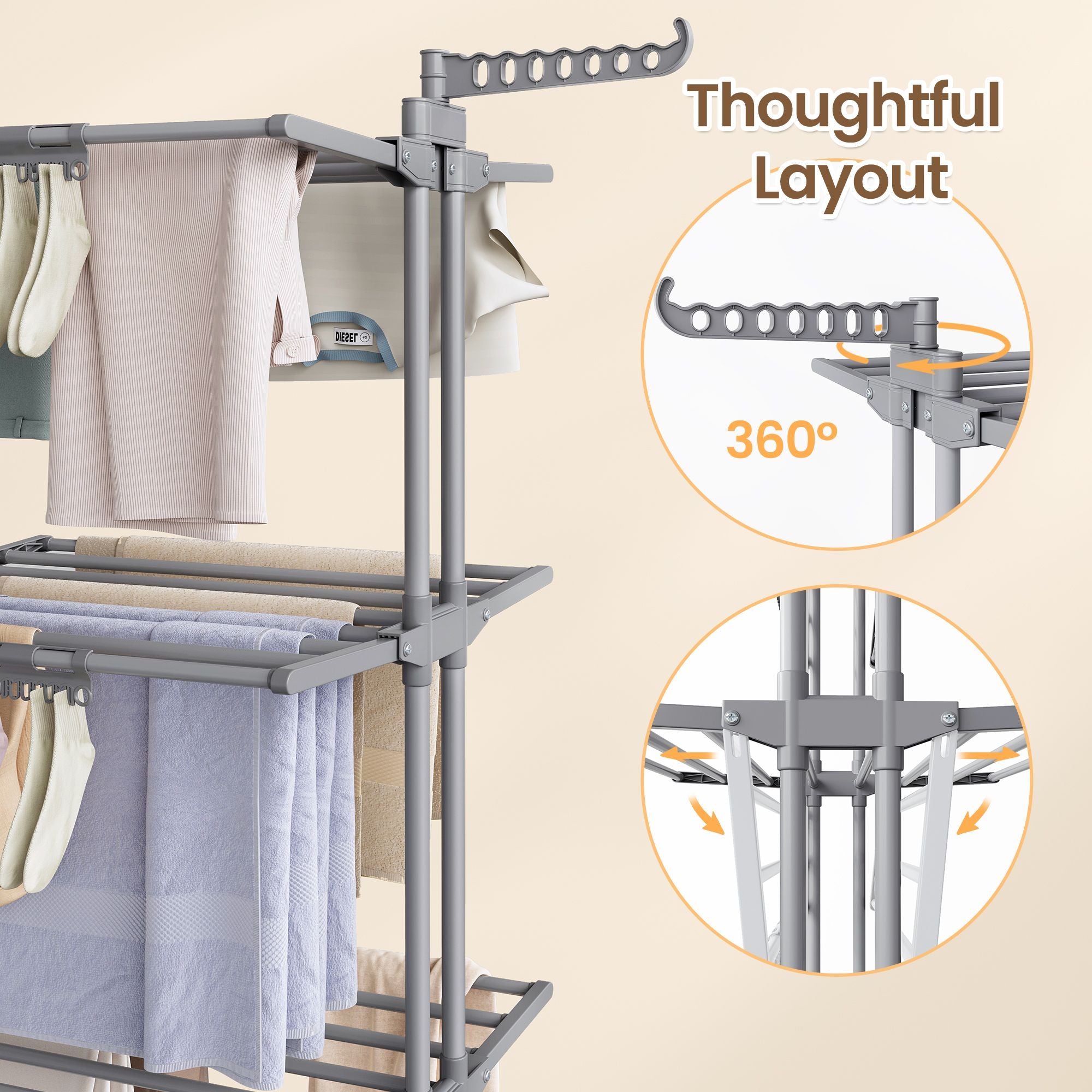 Clothes Airer - Foldable with Wheels