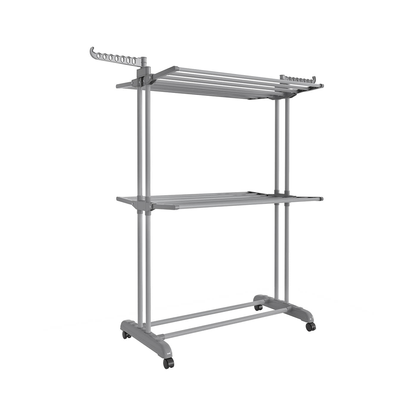 Large Clothes Drying Rack - Stainless Steel - Dove Grey - Foldable and Moveable with 4 Tiers