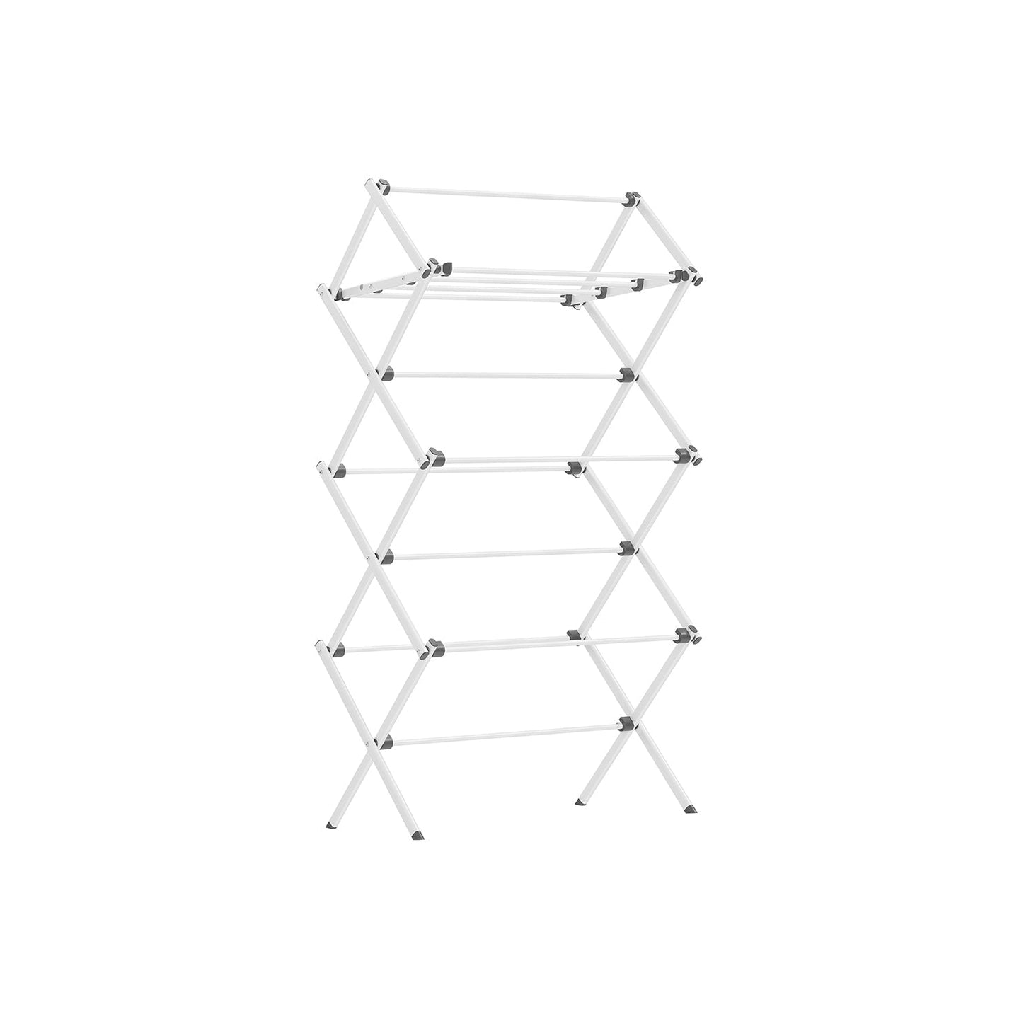 Foldable Clothes Airer - Steel - White