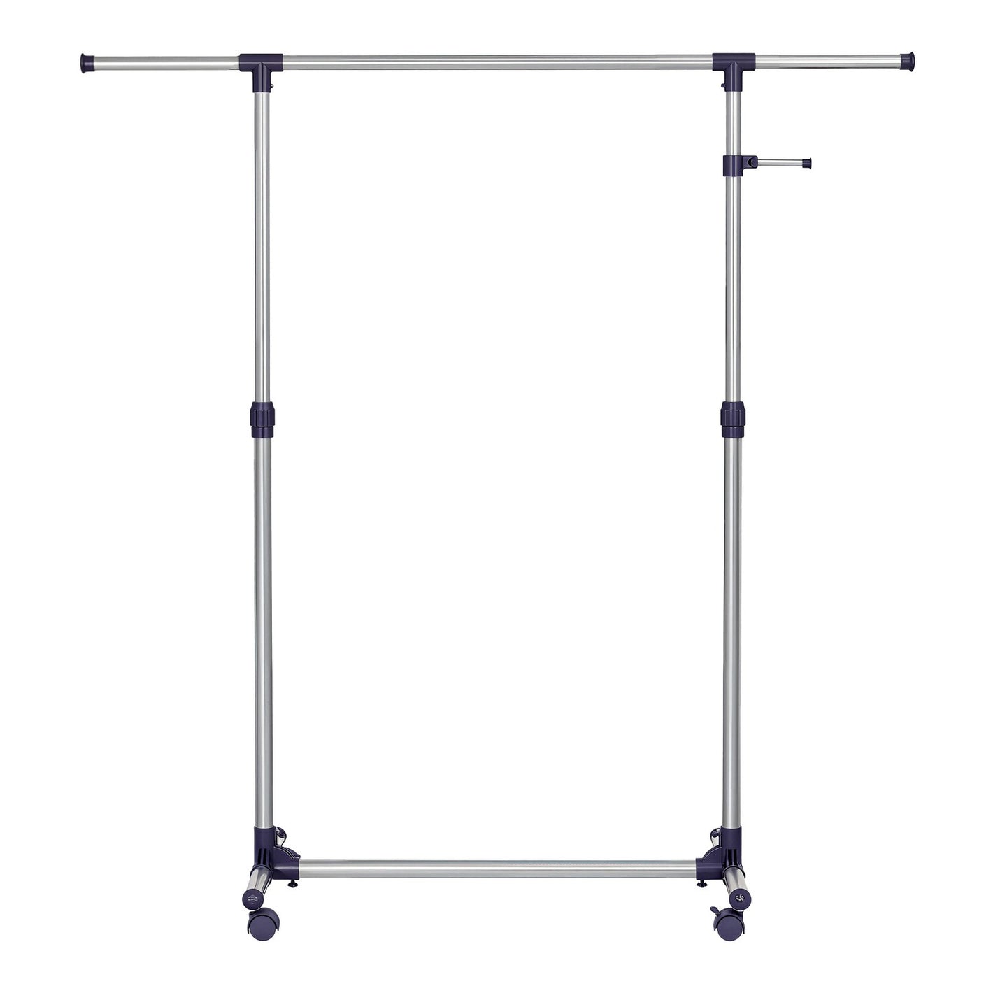 Mobile Clothes Rack - Steel and Plastic - Silver - with Casters