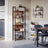 5-Tier Bookcase - Steel - Rustic Brown and Black - Stable Structure