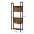 5-Tier Bookcase - Steel - Rustic Brown and Black - Stable Structure