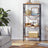 Ladder Rack - 4 Open Shelves - Steel - Rustic Brown and Black