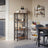Ladder Rack - 4 Open Shelves - Steel - Rustic Brown and Black