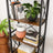 Ladder Rack - 4 Open Shelves - Steel - Rustic Brown and Black