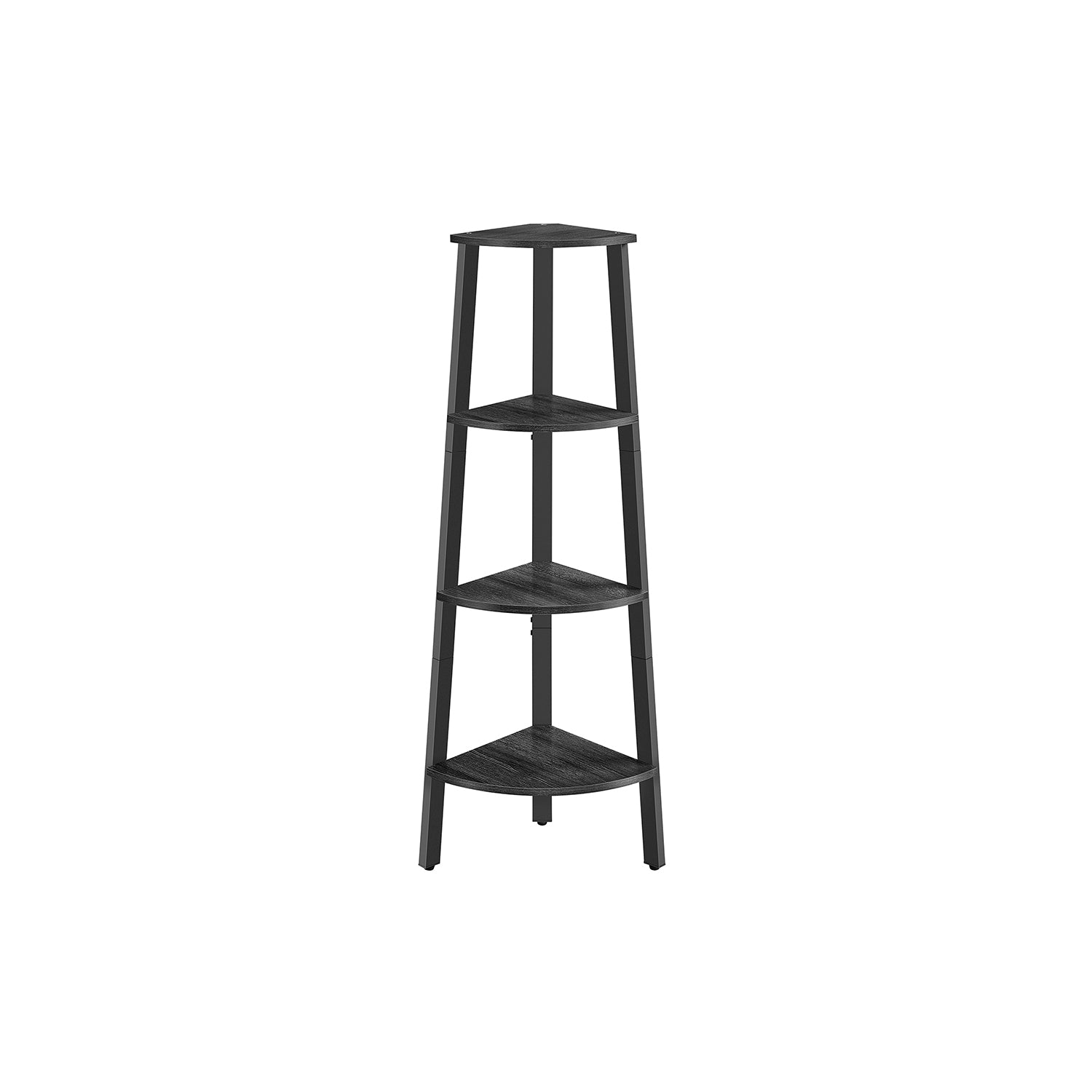4-Tier Corner Shelf Unit - Engineered Wood - Charcoal Gray