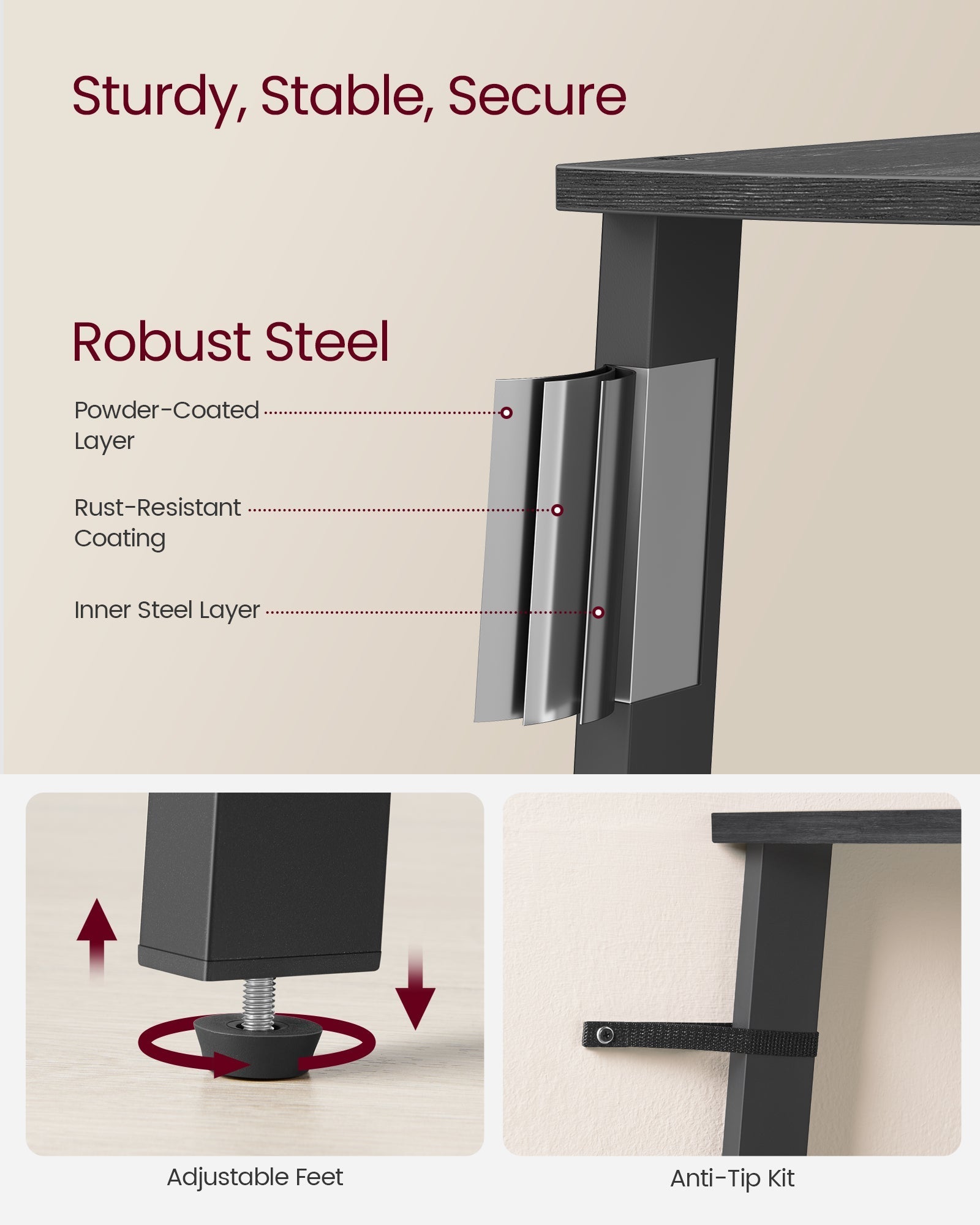 4-Tier Corner Shelf Unit - Engineered Wood - Charcoal Gray