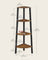 Corner Shelf Rack - 4-Tier Industrial Design - Wood - Rustic Brown - Organize with Style