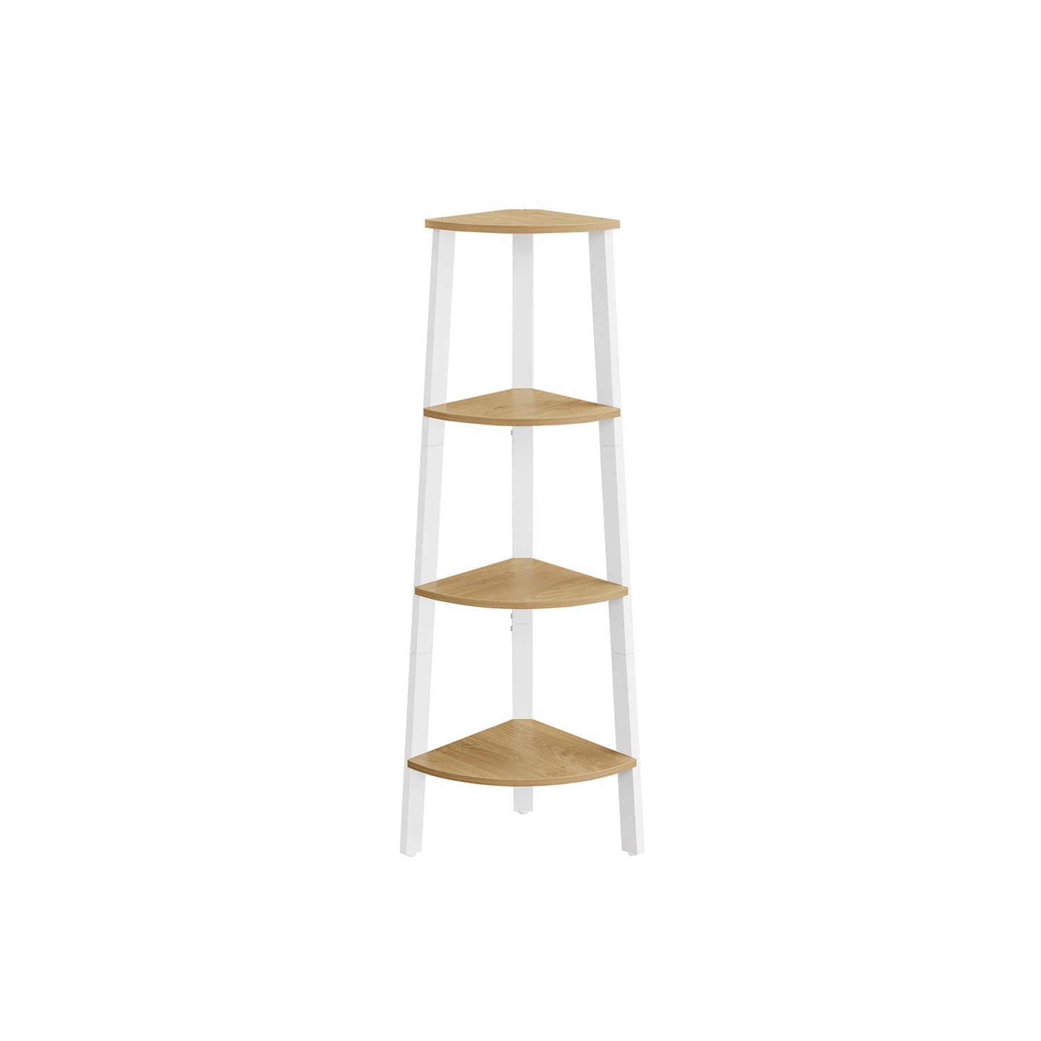 4-Tier Corner Shelf Unit - Natural Oak