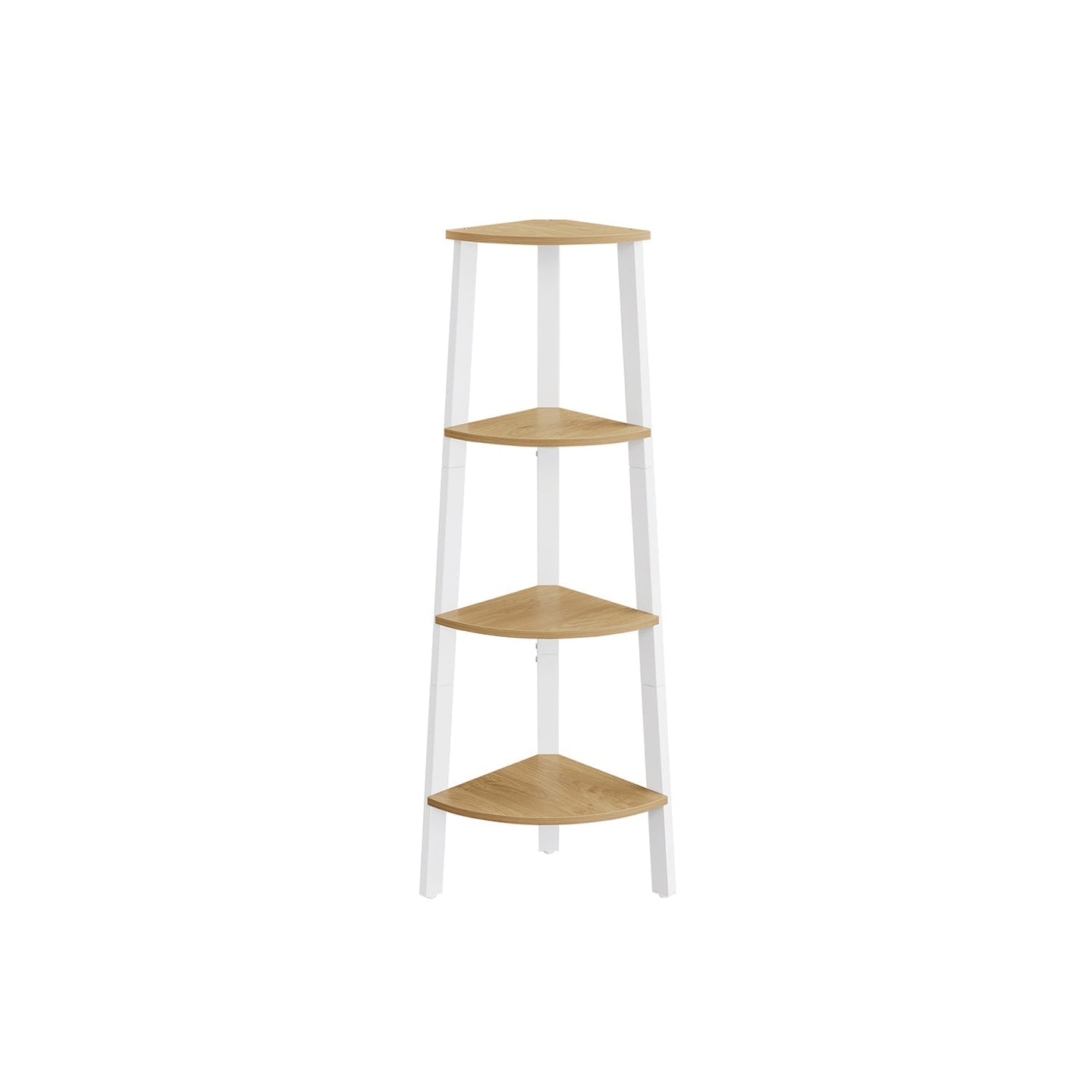4-Tier Corner Shelf Unit - Natural Oak