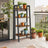 4-Tier Bookcase - Metal Frame - Rustic Brown and Black - Freestanding Storage Shelf