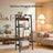 4-Tier Bookcase - Metal Frame - Rustic Brown and Black - Freestanding Storage Shelf