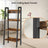 4-Tier Bookcase - Metal Frame - Rustic Brown and Black - Freestanding Storage Shelf