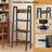 4-Tier Bookcase - Metal Frame - Rustic Brown and Black - Freestanding Storage Shelf