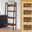 4-Tier Bookcase - Metal Frame - Rustic Brown and Black - Freestanding Storage Shelf