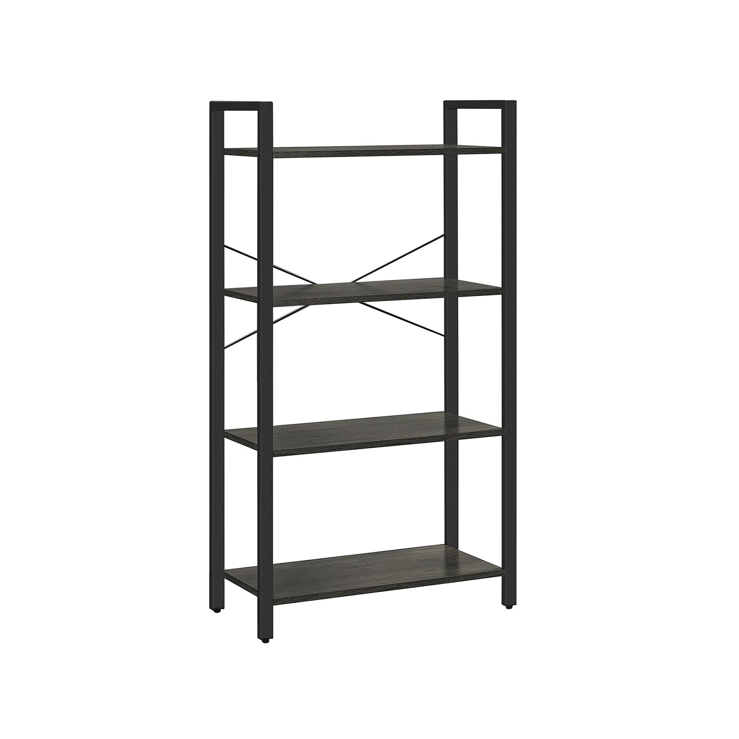 4-Tier Bookshelf - Engineered Wood - Rustic Brown
