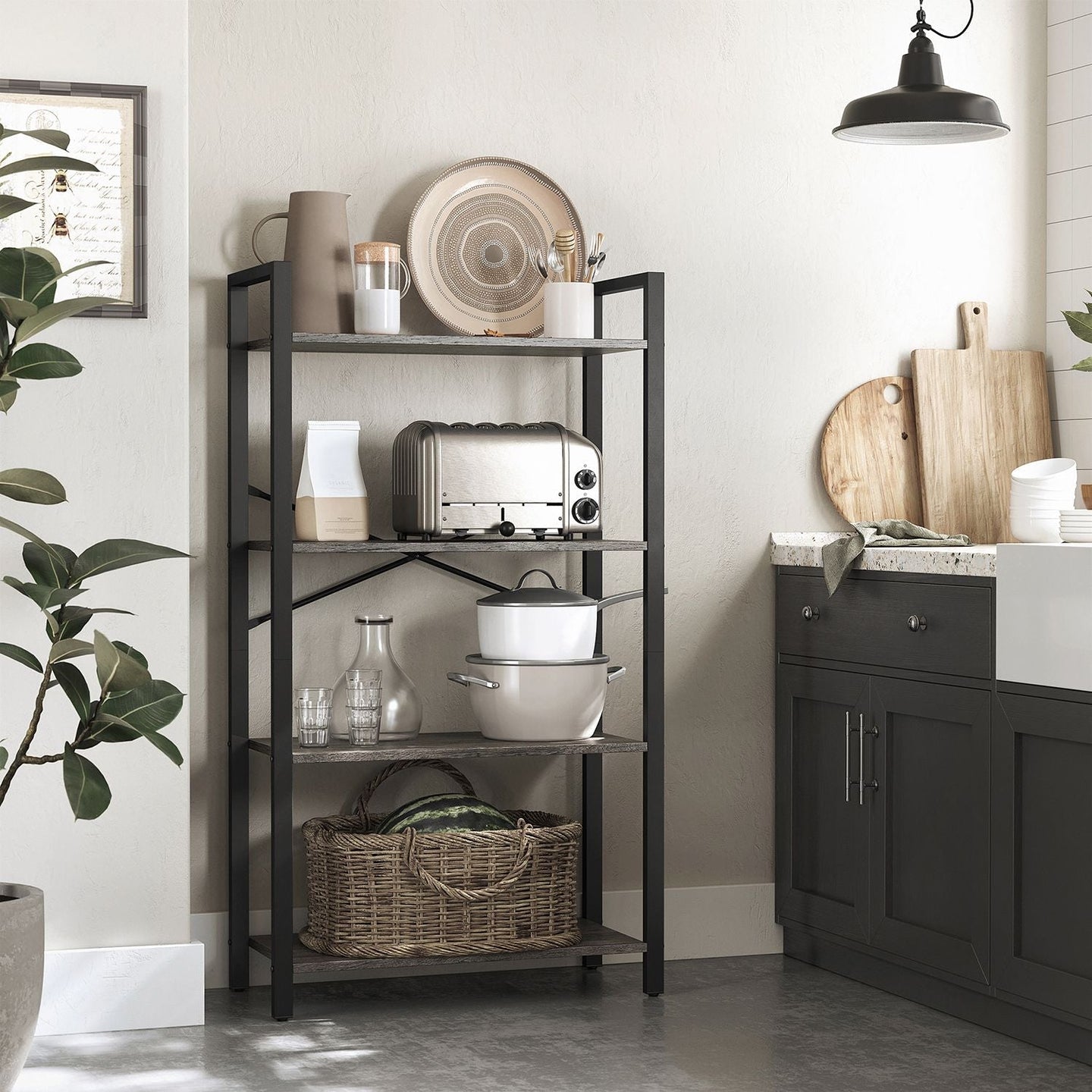 4-Tier Bookshelf - Engineered Wood - Rustic Brown