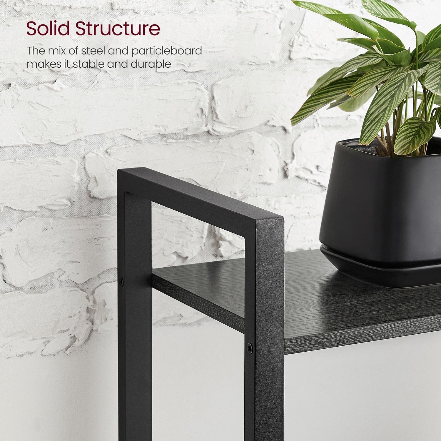 4-Tier Bookshelf - Engineered Wood - Rustic Brown