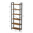 6-Tier Bookcase - Steel Frame - Special Walnut and Black - Freestanding Design