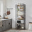 Industrial 6-Tier Bookcase - Steel - Heather Greige and Black - Adjustable Shelves