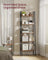 5 Tier Bookcase - Metal - Rustic Brown and Black - Freestanding Storage Shelf