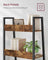 5 Tier Bookcase - Metal - Rustic Brown and Black - Freestanding Storage Shelf
