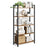 Storage Shelving Unit - Open with Multiple Tiers - Rustic Brown, Matte Black - 78 x 30 x 152.5 cm