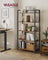 Storage Shelving Unit - Open with Multiple Tiers - Rustic Brown, Matte Black - 78 x 30 x 152.5 cm
