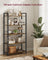 Storage Shelving Unit - Open with Multiple Tiers - Rustic Brown, Matte Black - 78 x 30 x 152.5 cm