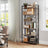 6-Tier Bookshelf - Steel Frame - Special Walnut and Black - Freestanding Design for Home Office and Living Room