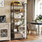 6-Tier Bookshelf - Steel Frame - Special Walnut and Black - Freestanding Design for Home Office and Living Room