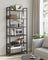 Freestanding Bookshelf - 6-Tier Industrial Design - Steel - Ebony Black
