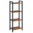 4-Tier Bookshelf - Wood - Rustic Brown