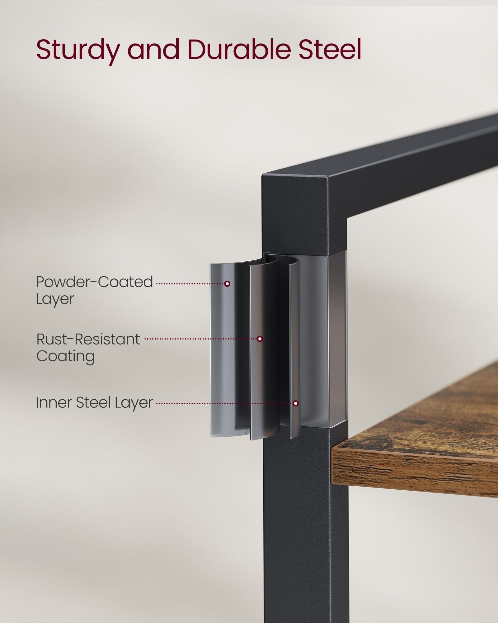 4-Tier Bookshelf - Wood - Rustic Brown
